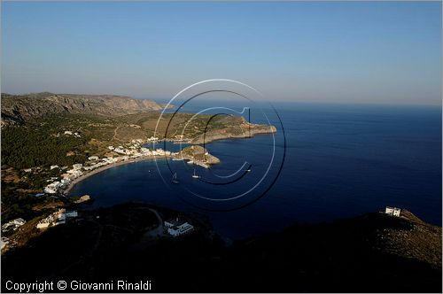 GRECIA - GREECE - Ionio Meridionale - Isola di Kithera (Kithira Citera) - costa sud - Kapsali visto da Hora