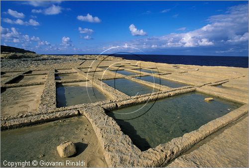 MALTA - GOZO ISLAND - la costa settentrionale presso Zebbug - saline a Ghain Barrani