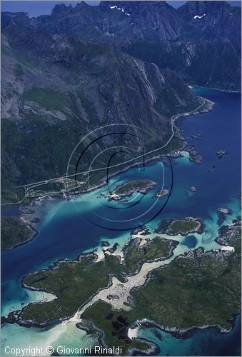 NORWAY - NORVEGIA - ISOLE LOFOTEN - veduta aerea presso Svolvaer
