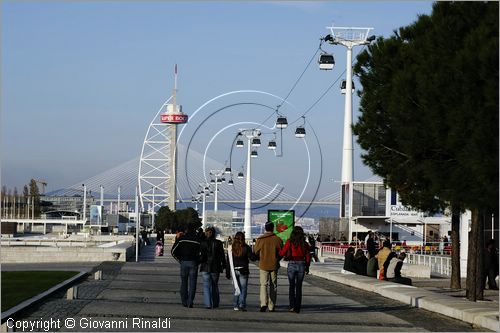 PORTUGAL - LISBON - LISBOA - PORTOGALLO - LISBONA - Parque das Nacoes - funicolare e dietro la Torre Vasco de Gama ed il Ponte Vasco de Gama