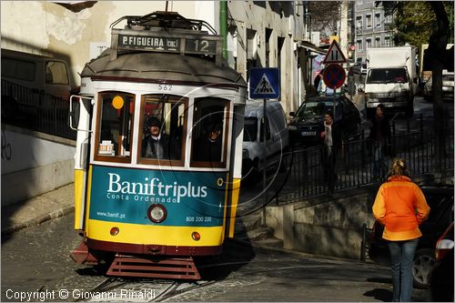 PORTUGAL - LISBON - LISBOA - PORTOGALLO - LISBONA - Alfama - tipico tram che sale per le vie del quartiere