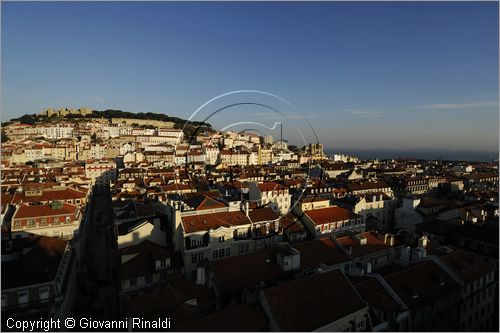 PORTUGAL - LISBON - LISBOA - PORTOGALLO - LISBONA - veduta della citt al tramonto dall'elevador de Santa Justa