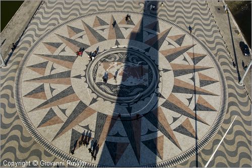 PORTUGAL - LISBON - LISBOA - PORTOGALLO - LISBONA - Belem - la grande bussola sul pavimento vista dal Padrao dos Descobrimendos (monumento alle scoperte)