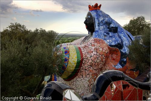 ITALY - Capalbio (GR) - localit Garavicchio - Il Giardino dei Tarocchi - opera originale e fantastica ideata dall'artista francese Niki de Saint Phalle. L'opera rappresenta i 22 Arcani Maggiori dei Tarocchi realizzati con fantastiche sculture di cemento armato e poliestere, ricoperte con mosaico di ceramica , vetri e specchi