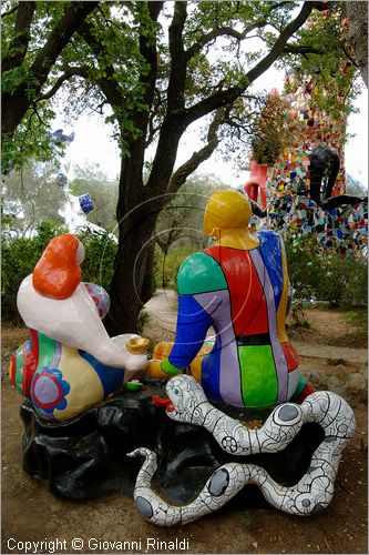 ITALY - Capalbio (GR) - localit Garavicchio - Il Giardino dei Tarocchi - opera originale e fantastica ideata dall'artista francese Niki de Saint Phalle. L'opera rappresenta i 22 Arcani Maggiori dei Tarocchi realizzati con fantastiche sculture di cemento armato e poliestere, ricoperte con mosaico di ceramica , vetri e specchi