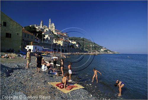 ITALY - LIGURIA - CERVO (IM) - veduta del borgo dal mare