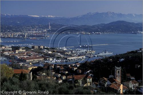 ITALY - LIGURIA - LA SPEZIA - veduta panoramica del porto con l'arsenale dalle pendici del Monte S.Croce