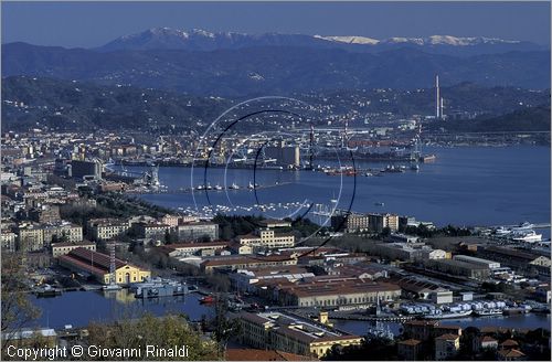 ITALY - LIGURIA - LA SPEZIA - veduta panoramica del porto con l'arsenale dalle pendici del Monte S.Croce