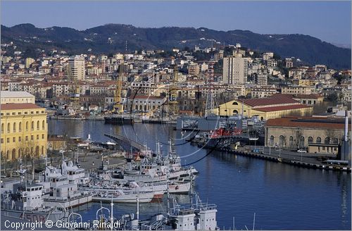 ITALY - LIGURIA - LA SPEZIA - veduta panoramica del porto con l'arsenale dalle pendici del Monte S.Croce