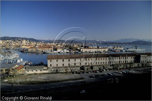 ITALY - LIGURIA - LA SPEZIA - veduta panoramica del porto con l'arsenale dalle pendici del Monte S.Croce