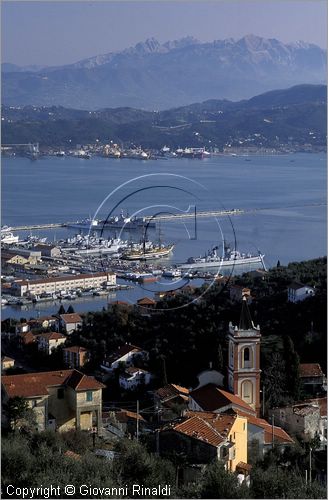 ITALY - LIGURIA - LA SPEZIA - veduta panoramica del porto con l'arsenale dalle pendici del Monte S.Croce