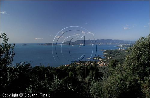 ITALY - LIGURIA - GOLFO DELLA SPEZIA - veduta panoramica da Monte Marcello - in fondo le isole di Palmaria e Tino di fronte a Portovenere