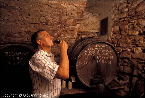 ITALY - LIGURIA - DOLCEACQUA (IM) - la cantina di un produttore del Rossese tipico vino della zona