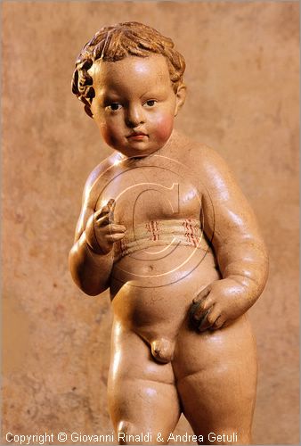 ITALY - ANGHIARI (AR) - Museo Statale di Palazzo Taglieschi - statua in legno di Bambinello della Vergine di Jacopo della Quercia (1373-1438)