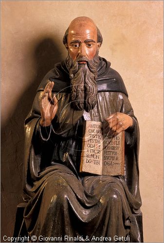 ITALY - ANGHIARI (AR) - Museo Statale di Palazzo Taglieschi - statua in legno di Sant'Antonio Abate di ignoto scultore toscano del XV secolo