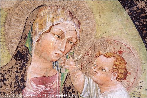 ITALY - ANGHIARI (AR) - Museo Statale di Palazzo Taglieschi - Sala VII: affresco  con la Madonna col Bambino e San Francesco (dalla casa Sassolini a Castelfranco di sotto)