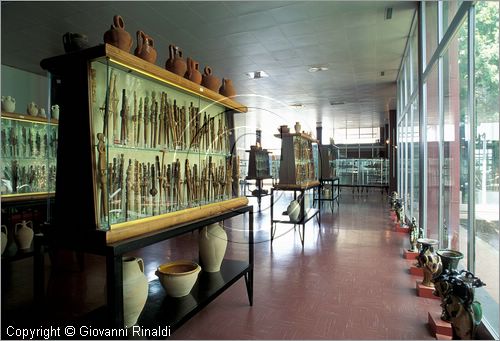 ITALY - PALMI (RC) - Museo Calabrese di etnografia e Folklore "Raffaele Corso" - vetrina con le conocchie