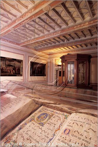 ITALY - PIENZA (SI) - Museo Diocesano d'Arte Sacra - sala 8: veduta della sala con i libri di coro della cattedrale di Pienza (1460-62)