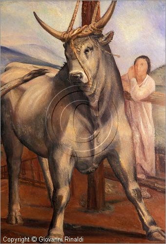 ITALY - ROMA - Galleria d'Arte Moderna - Novecento - Il ritorno ai valori "arcaici" di un'italia contadina - "toro romano" (1930) di Ferruccio Ferrazzi