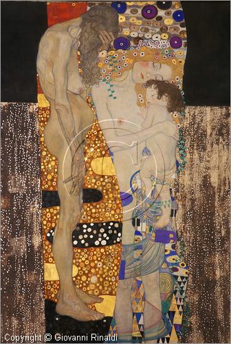 ITALY - ROMA - Galleria d'Arte Moderna - Primo Novecento - Gustav Klimt e lo spirito della secessione all'esposizione del 1911 - "Le tre et della donna" (1905) di Gustav Klimt
