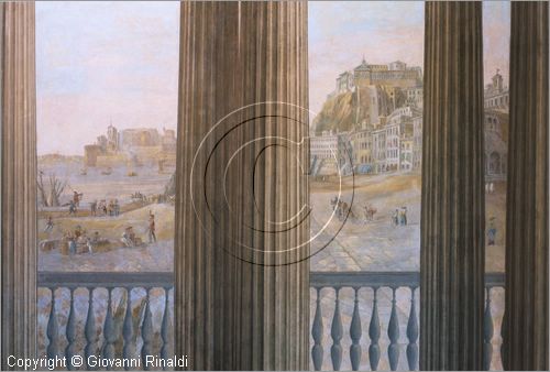 ROMA
Villa Torlonia
Museo del Casino dei Principi
Piano nobile, terza sala (Sala da Pranzo o Sala delle Vedute).
La decorazione pittorica a tempera delle pareti  attribuita al Carretti.
vedute del Golfo di Napoli