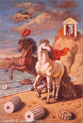 ROMA
Casa-Museo Giorgio De Chirico
nel Palazzo dei Borgognoni in piazza di Spagna
"cavalli con aigrettes e Mercurio" del 1969