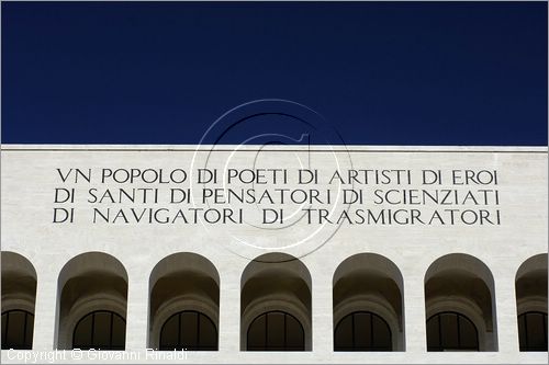 ITALY - ROMA - EUR - Palazzo della Civilt Italiana ora Palazzo della Civilt e del Lavoro (Giovanni Guerrini, Ernesto La Padula e Mario Romano, 1938-43), definito anche il "Colosseo quadrato" e assunto a simbolo del quartiere