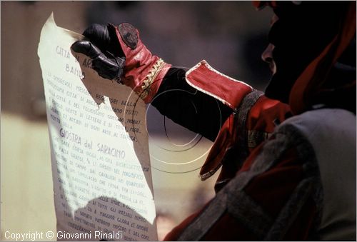 ITALY - AREZZO - Giostra del Saracino (ultima domenica di agosto e prima di settembre)
lettura del bando