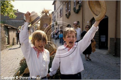 ITALY - MARTA (VT)
Festa della Madonna del Monte (14 maggio)
la festa celebra la fertilit della terra. Le antiche corporazioni
(Casenghi, Bifolchi, Villani e Pescatori) sfilano con i carri allegorici (le "Fontane") per le vie del paese e raggiungono il santuario della Madonna del Monte