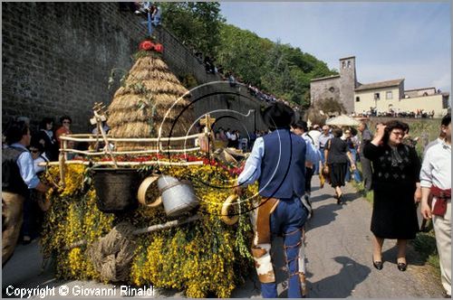 ITALY - MARTA (VT)
Festa della Madonna del Monte (14 maggio)
la festa celebra la fertilit della terra. Le antiche corporazioni
(Casenghi, Bifolchi, Villani e Pescatori) sfilano con i carri allegorici (le "Fontane") per le vie del paese e raggiungono il santuario della Madonna del Monte