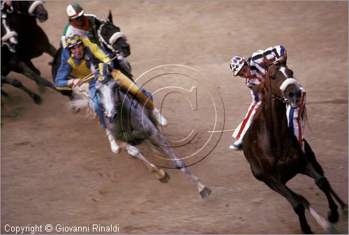 ITALY - SIENA
Il Palio (2 luglio e 16 agosto)
curva del casato, Istrice in difficolt, dietro la Tartuca ne approfitta