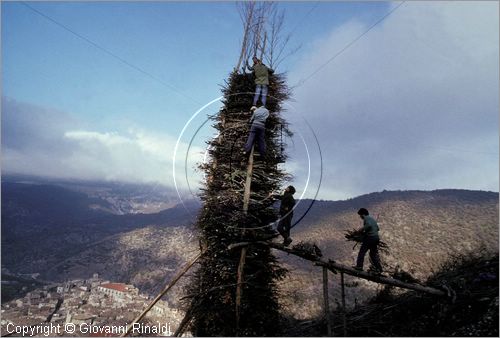 ITALY - SCANNO (AQ)  (10 novembre)
la Festa delle "Glorie di San Martino"
preparazione delle glorie che verronno bruciate la sera in enormi fal