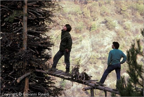 ITALY - SCANNO (AQ)  (10 novembre)
la Festa delle "Glorie di San Martino"
preparazione delle glorie che verronno bruciate la sera in enormi fal