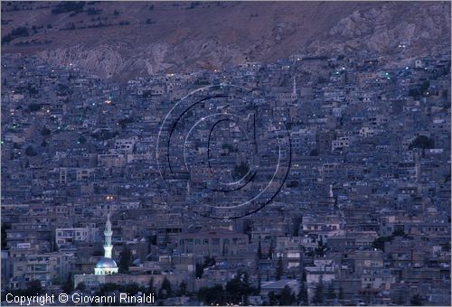 SYRIA - DAMASCO - veduta della citt dopo il tramonto verso la collina Jebel Qassioun