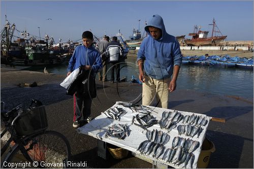 MAROCCO - MAROC - MOROCCO - ESSAOUIRA - il porto - venditore di pesce