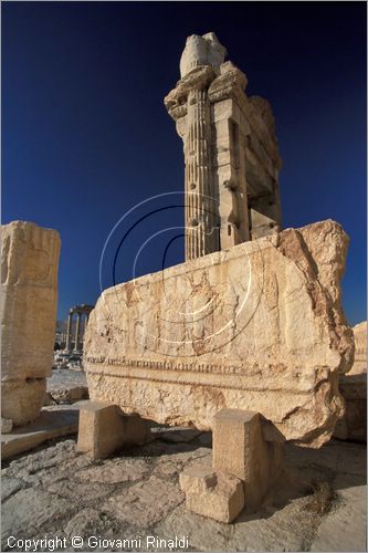 SIRIA - PALMIRA
antica citt romana nel deserto
Tempio di bel, il santuario al centro del grande cortile, particolare di rilievo su un frammento