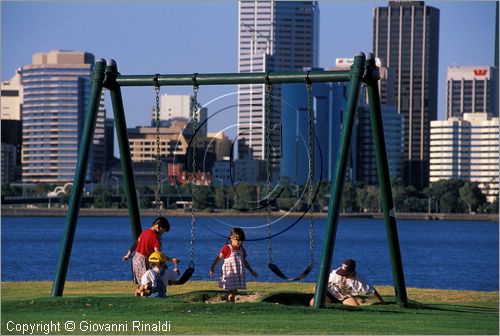 AUSTRALIA OCCIDENTALE - Perth - veduta della citt dal Sir James Mitchell Park sulla sponda opposta del fiume Swan