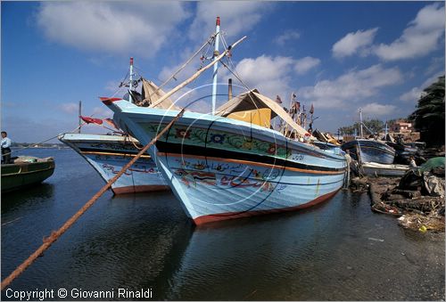 EGYPT - Rosetta (Rashid) - barche da pesca lungo le sponde del delta del Nilo presso il Fortino Qaitbey