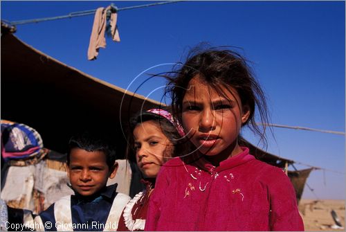 SYRIA - beduini del deserto in un accampamento tra la valle dell'Eufrate e Palmira